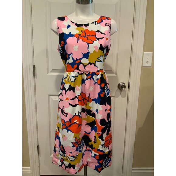 Whit Two Multicolor Petal Floral Patterned Shift Dress Size 8 - Picture 1 of 8